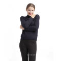 wholesale winter knitted pure dark grey pattern cashmere sweater with sleeve